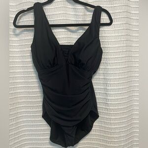 Lands' End Classic black slimming One Piece